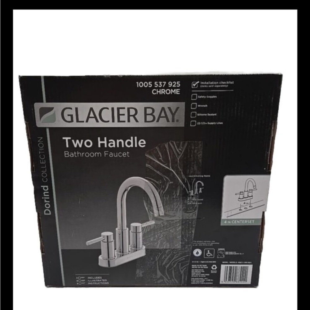Glacier Bay Dorind 4 in. Centerset High-Arc Bathroom Faucet in Chrome, brand